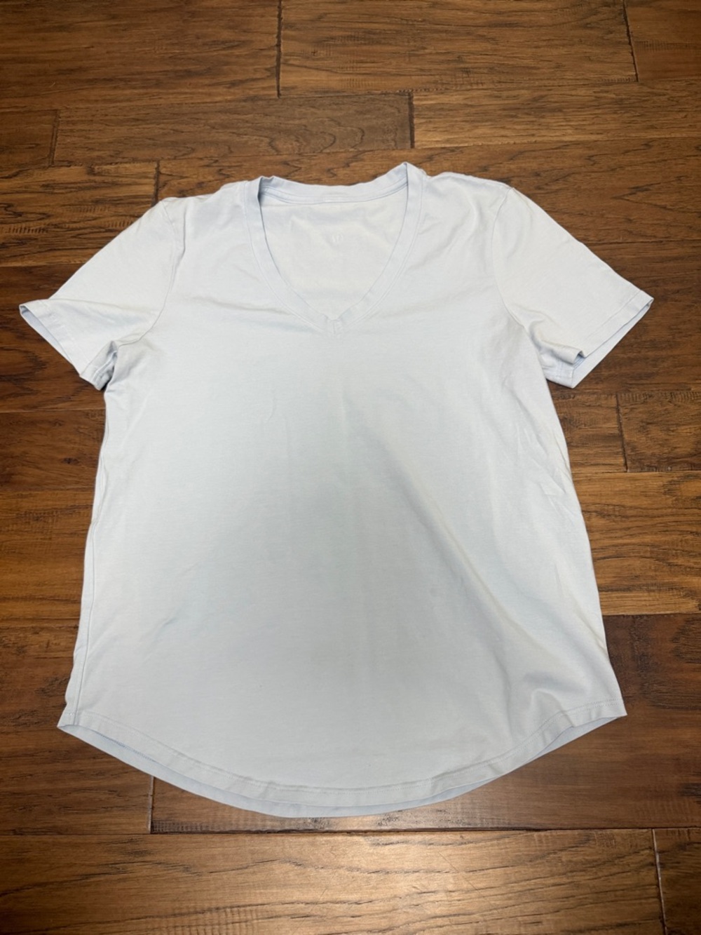 lululemon athletica Light Blue V‑Neck Short Sleeve Tee
